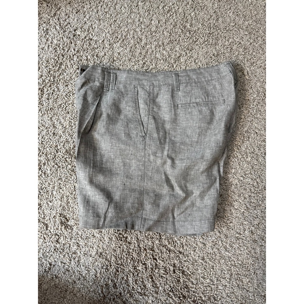 Ann Taylor Grey Linen Blend Pleated Dress Shorts Womens Size 10